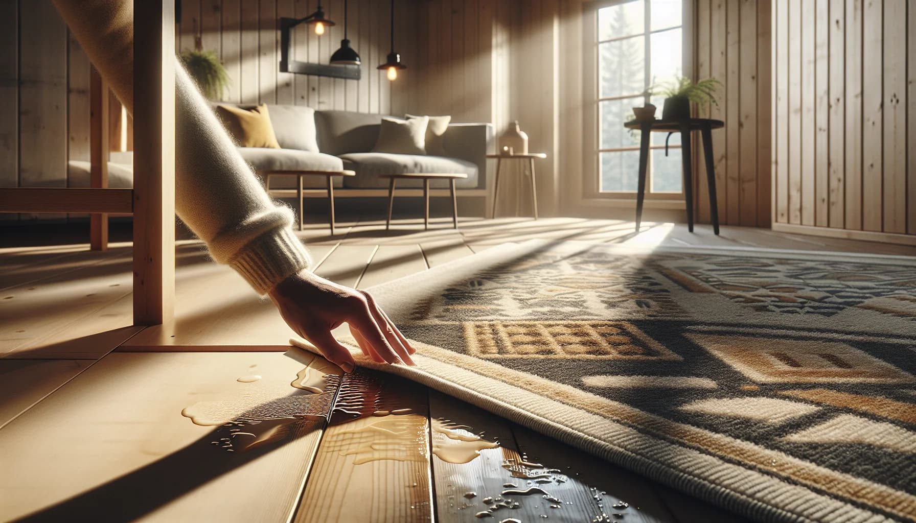 Mögelfläckar på undersidan av utematta som lyfts upp