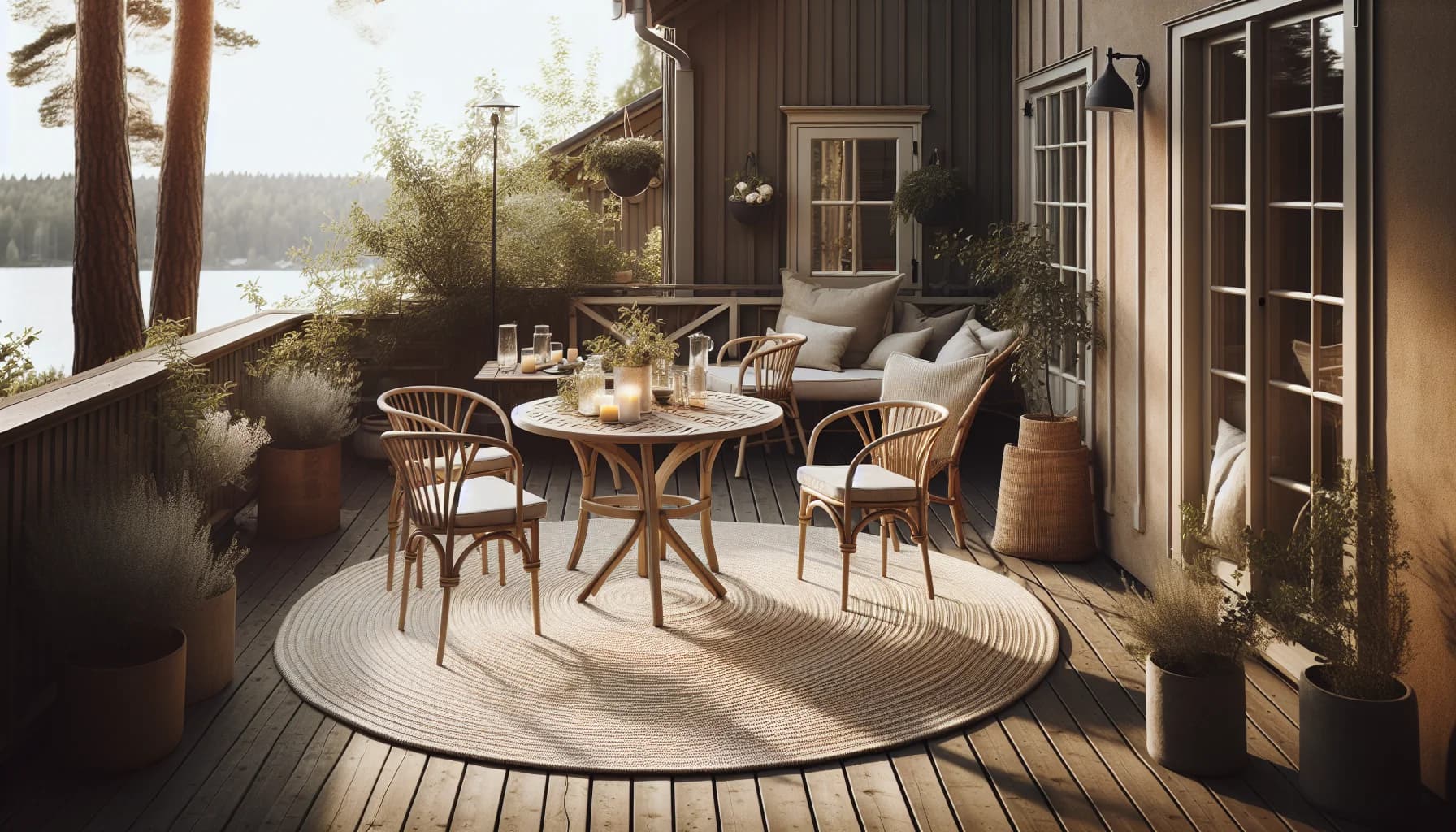 Rund utematta 200 cm diameter under runt utebord