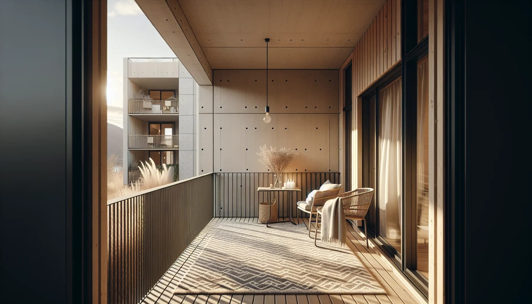 Mätning av balkong för att välja rätt storlek på utematta